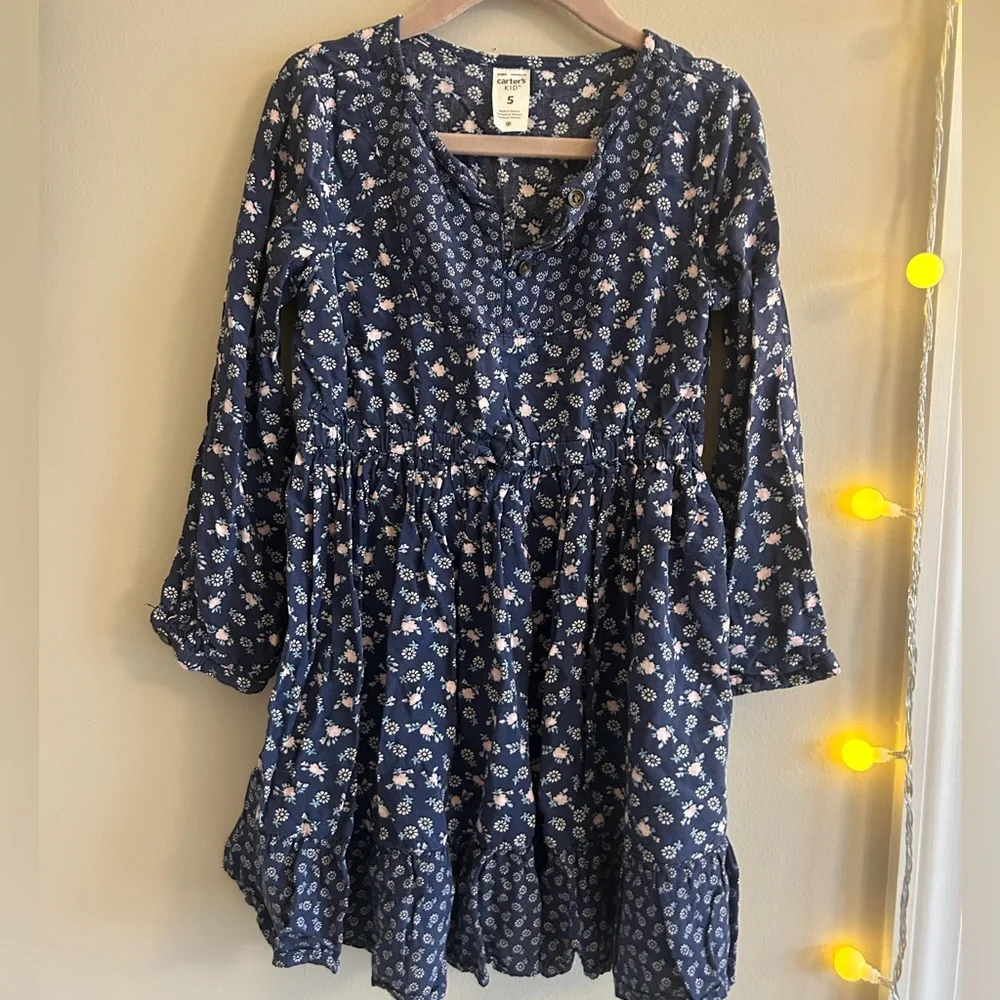 Floral Blue Kids Dress size 5